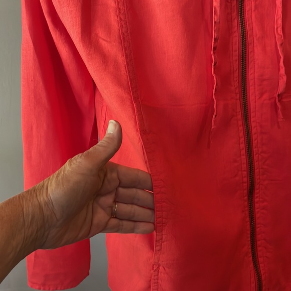 Sigrid Olsen Cherry Red Linen Jacket/Top - Picture 8 of 9